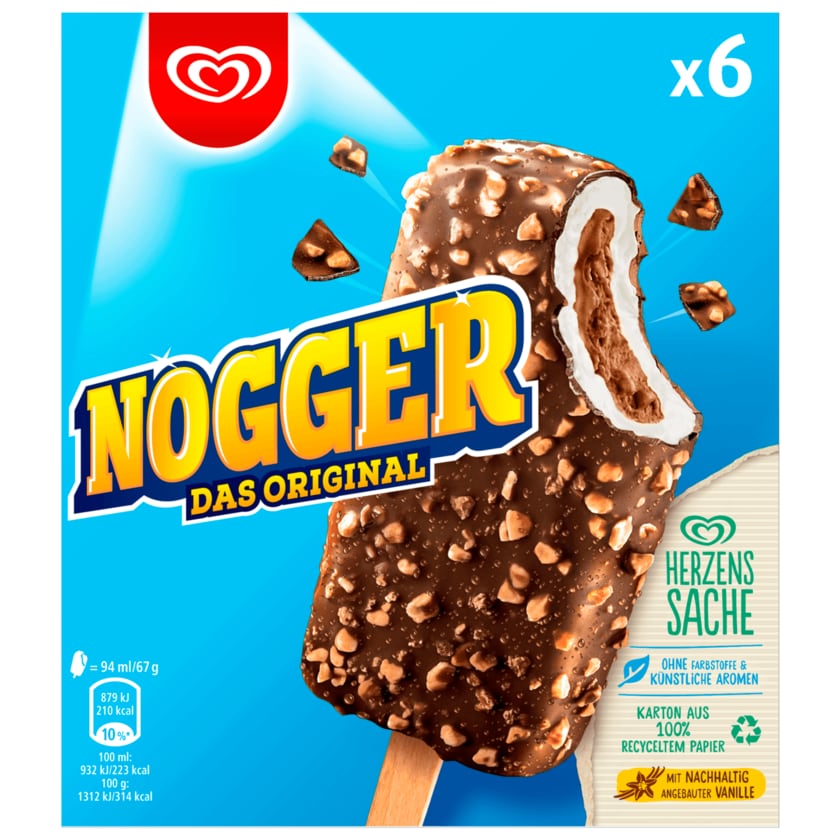 Nogger Familienpackung Langnese Eis 6x94ml